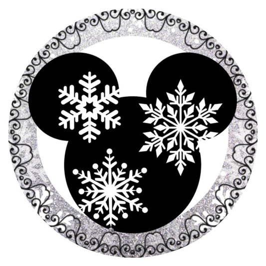 10 Mouse Black & White Winter Wreath Sign, Metal Wreath Sign, Home Decor