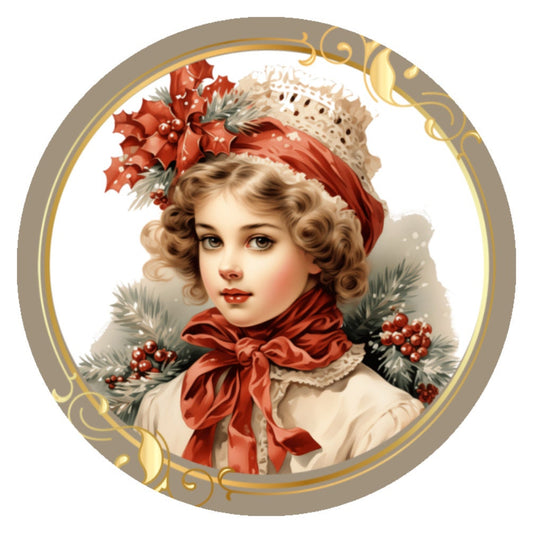10 Vintage Girl Christmas Sign, Wreath Sign, Home Decor