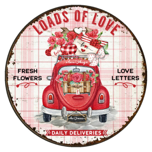 10 Loads of Love VW Bug Valentine  Sign, Wreath Sign, Home Decor