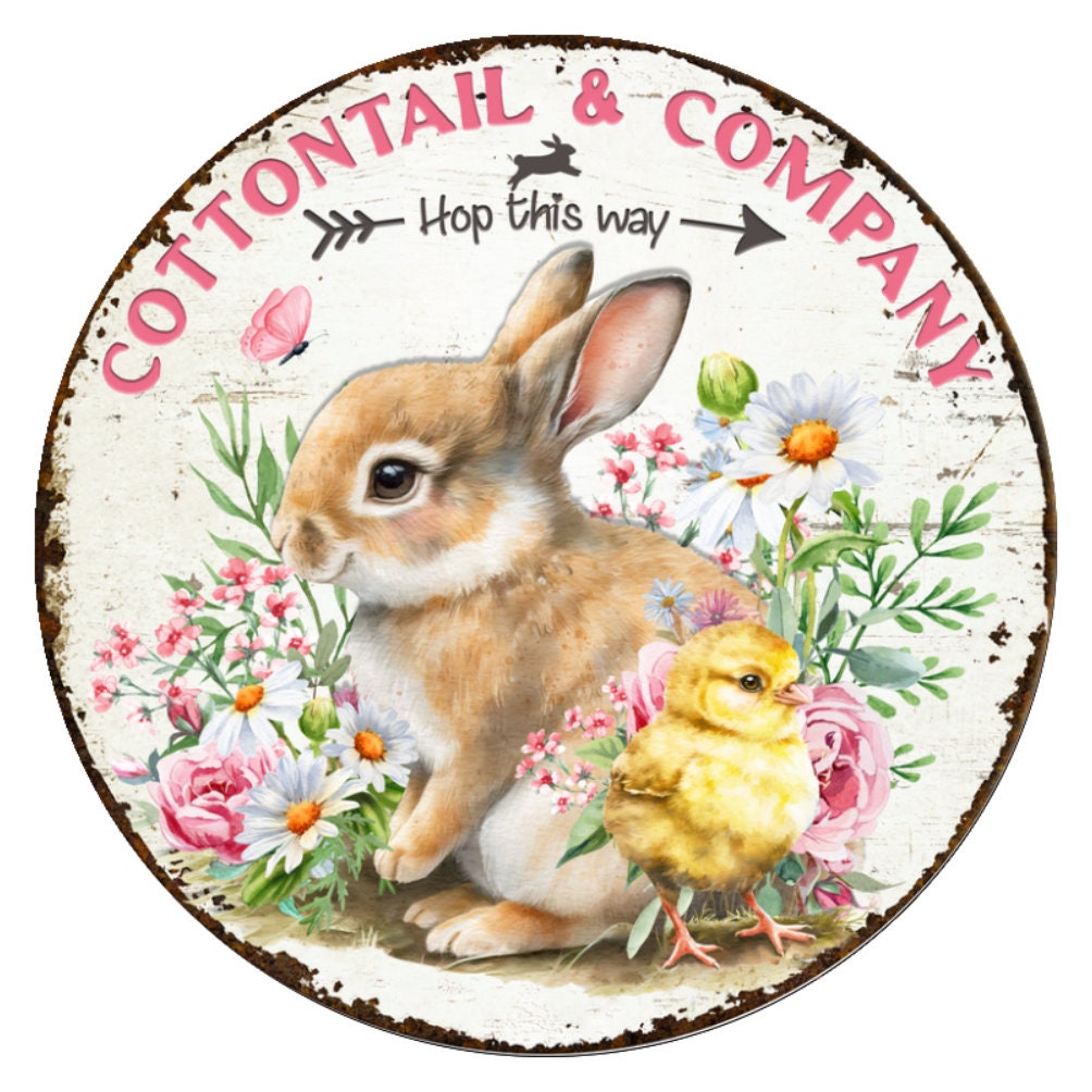 10 Cottontail Company Easter Sign, Wreath Sign, Home Decor