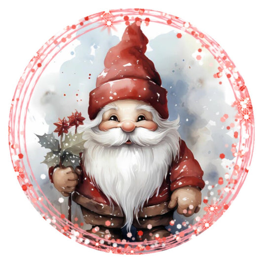 10 Red Gnome Christmas Sign, Wreath Sign, Home Decor