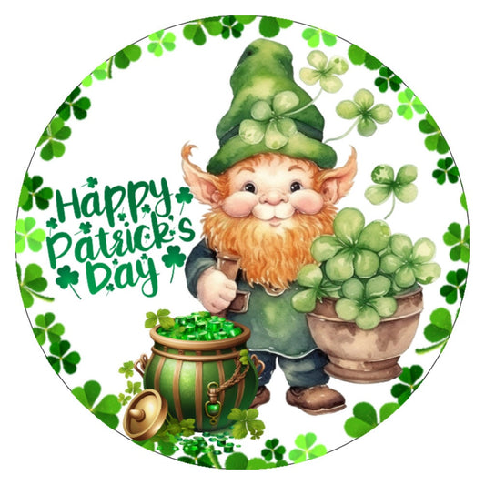 10 Leprechaun St Patricks Shamrock Wreath Sign, Wreath Sign, Home Decor, Metal Sign, The Ritzy Cactus