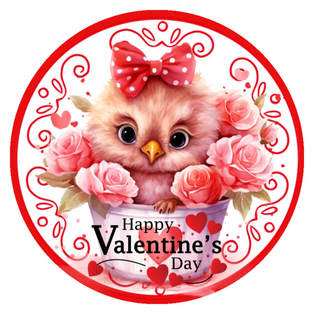 10 Chick Valentine Sign, Wreath Sign, Home Decor
