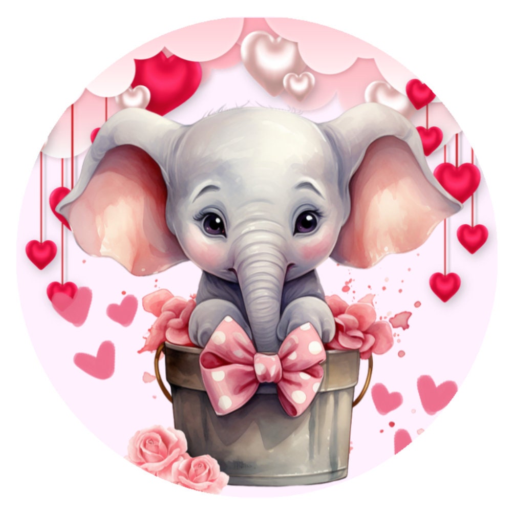 10 Elephant  Valentine Sign, Wreath Sign, Home Decor