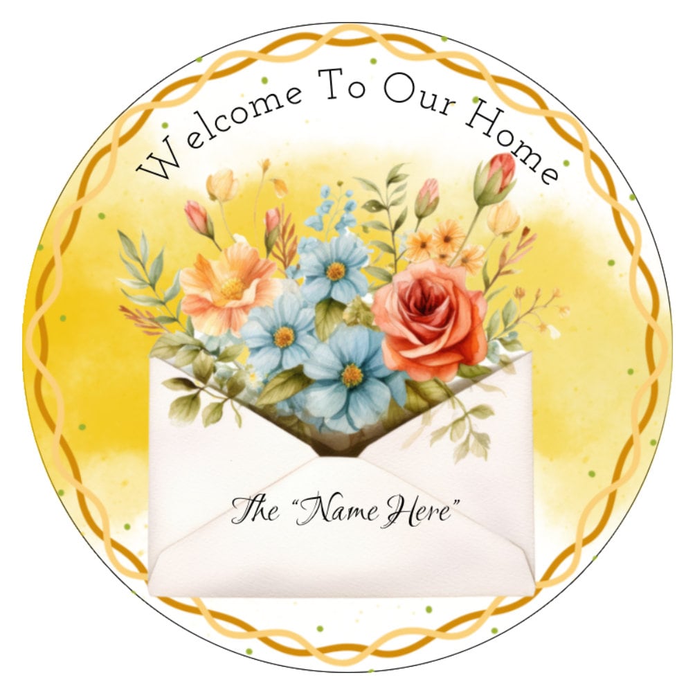 10” Personalized Welcome Sign, Metal Sign, Wreath Sign, Home Decor