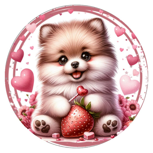 10  Pomeranian Dog Valentine Sign, Wreath Sign, Home Decor