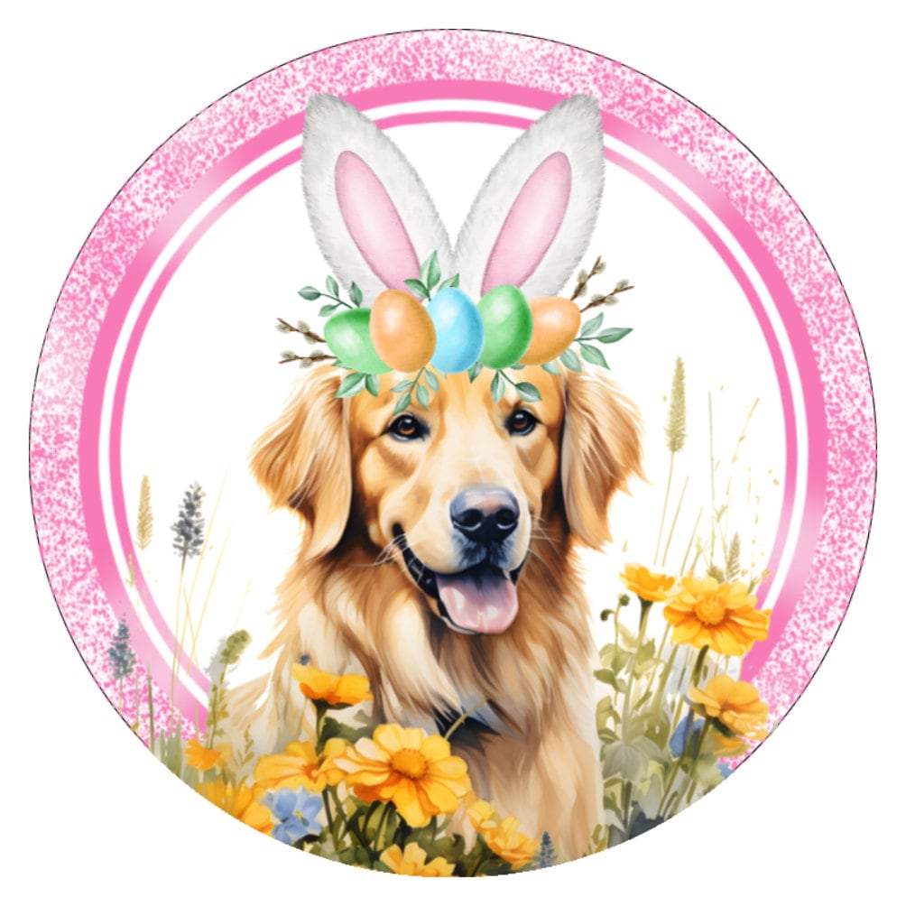 10  Golden Retriever Easter Dog Sign, Wreath Sign, Home Decor, Gift