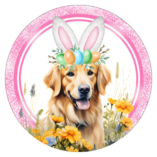 10  Golden Retriever Easter Dog Sign, Wreath Sign, Home Decor, Gift