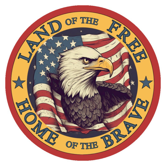 10 Land of the Free Home of the Brave Patriotic Sign, Wreath Sign, Home Decor, Metal Sign, The Ritzy Cactus