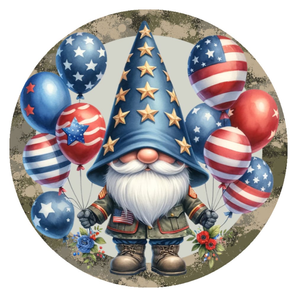 10 Patriotic Military Gnome Sign, Wreath Sign, Home Decor