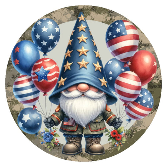 10 Patriotic Military Gnome Sign, Wreath Sign, Home Decor