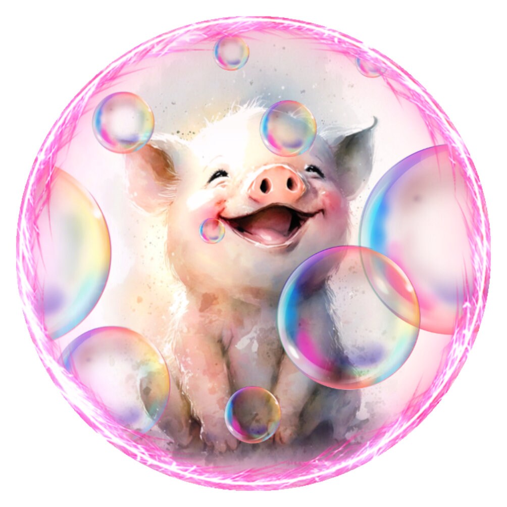 10 Laughing Bubble Pig Sign, Metal Wreath Sign, Home Decor