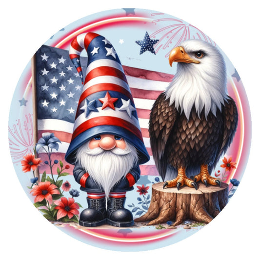 10 Patriotic Gnome Eagle Sign, Wreath Sign, Home Decor