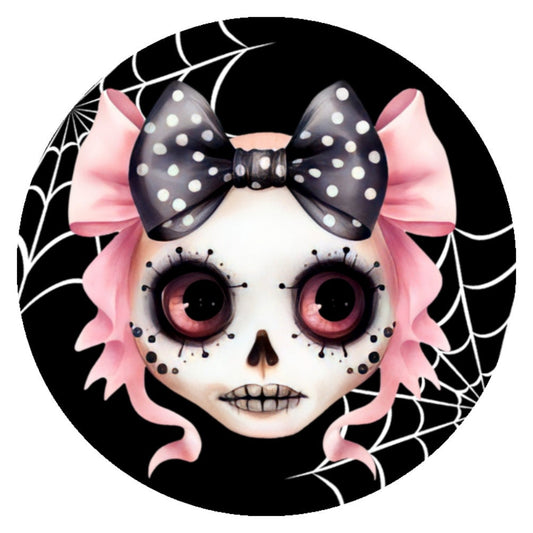 10 Girl Skeleton Halloween Sign, Wreath Sign, Metal Sign, Home Decor