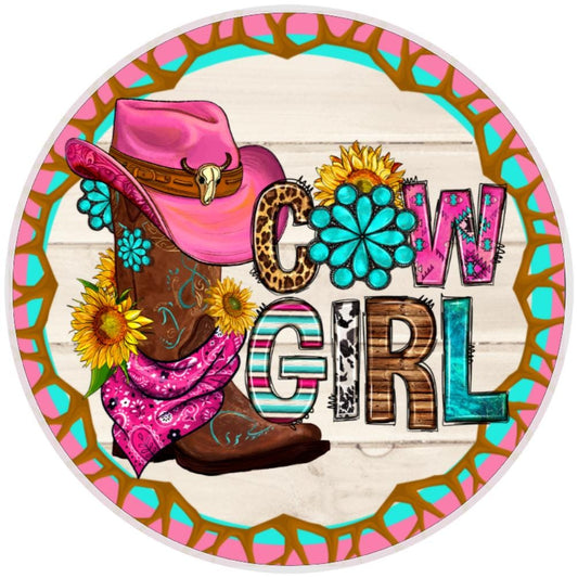 10 Cowgirl Western Boot Hat Sign, Wreath Sign, Home Decor