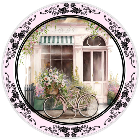 10 Paris Bicycle Flower Sign, Wreath Sign, Home Decor