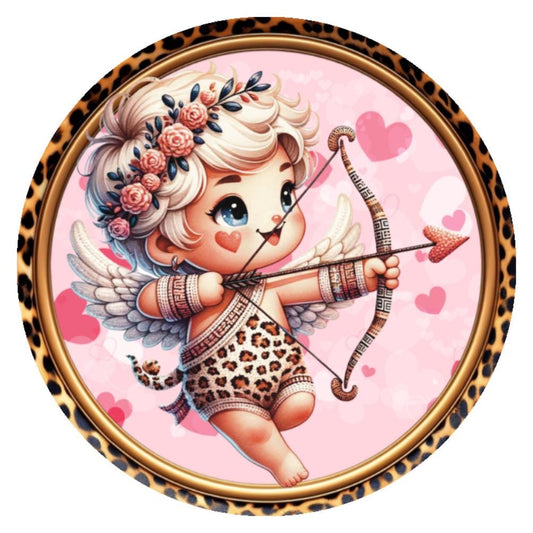10 Cupid Leopard Valentine Sign, Wreath Sign, Home Decor