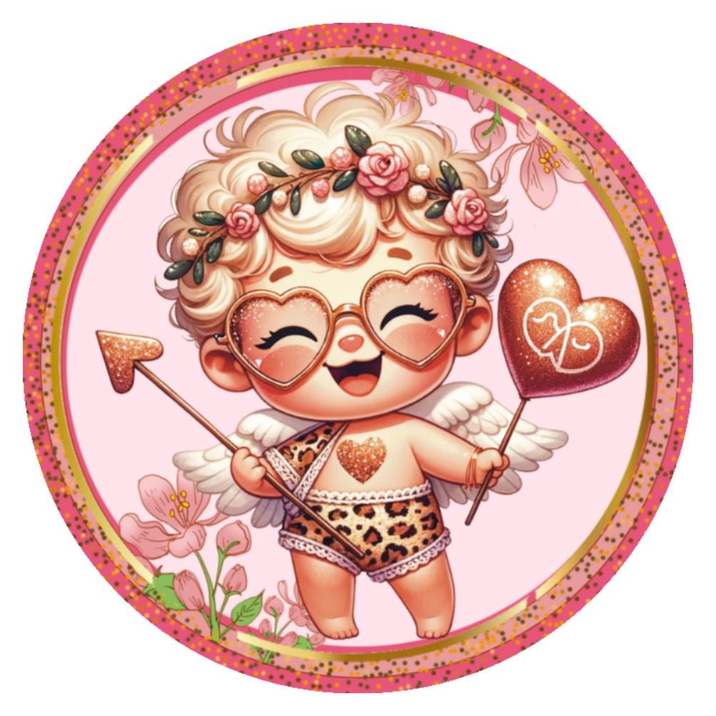 10 Heart Cupid Valentine Sign, Wreath Sign, Home Decor
