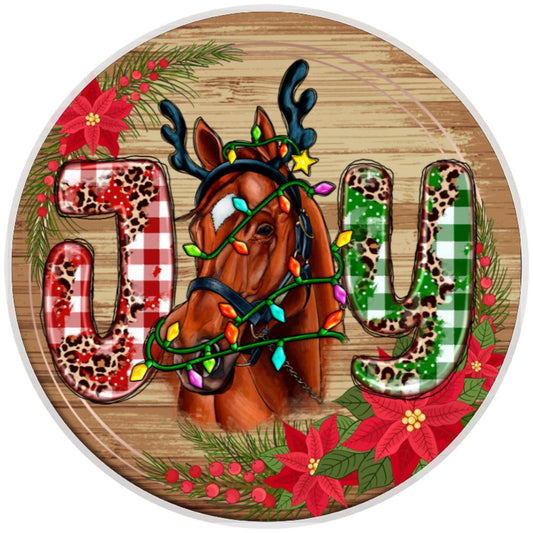 10 Christmas Joy Horse Sign, Wreath Sign, Home Decor