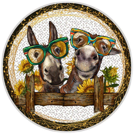 10 Donkey Nerd Glasses Country Sign, Wreath Sign, Home Decor, Metal Sign, The Ritzy Cactus