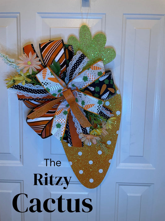 Glitter Carrot Door Decoration