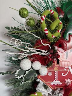 Oversized North Pole Elf Wreath, 30 x 40 Inches, Holiday Decor, The Ritzy Cactus