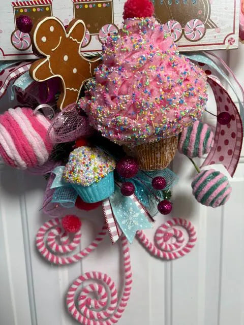 Candy Land Express Large Wreath Packed with Sugary, 40 x 18 Inches Inches, Holiday Decor, The Ritzy Cactus