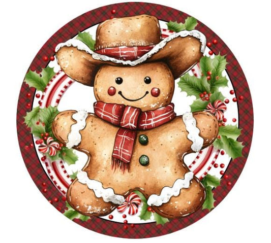 10 Gingerbread Cowboy Sign, Christmas Wreath Sign, Home Decor, The Ritzy Cactus, Gift