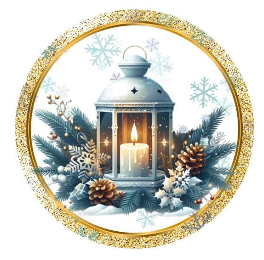 10 Winter Blue Lantern Sign, Christmas Wreath Sign, Home Decor, The Ritzy Cactus, Gift