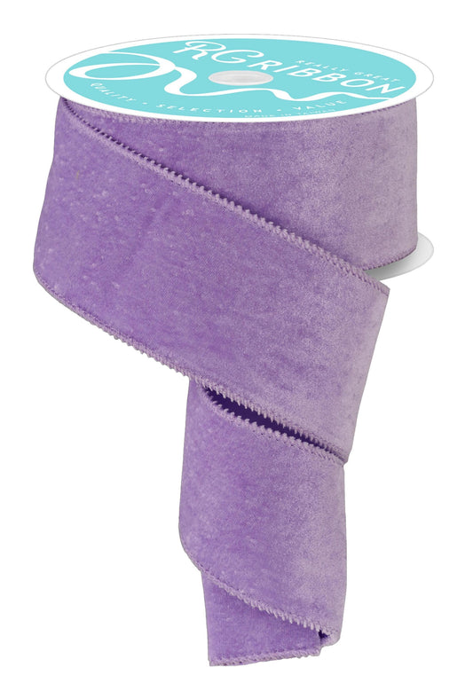 Lavender Deluxe Velvet Satin BackWired Ribbon by RG Ribbon  2.5" x 10 Yards,  Spring Summer Everyday Wreath Ribbon,  Craft Supplies