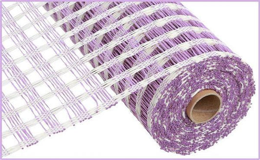 Poly Burlap Check Lavender White Mesh -10 inches x 10yards, Poly Deco Mesh, Craft Supplies, DIY Crafts, Wreath Making