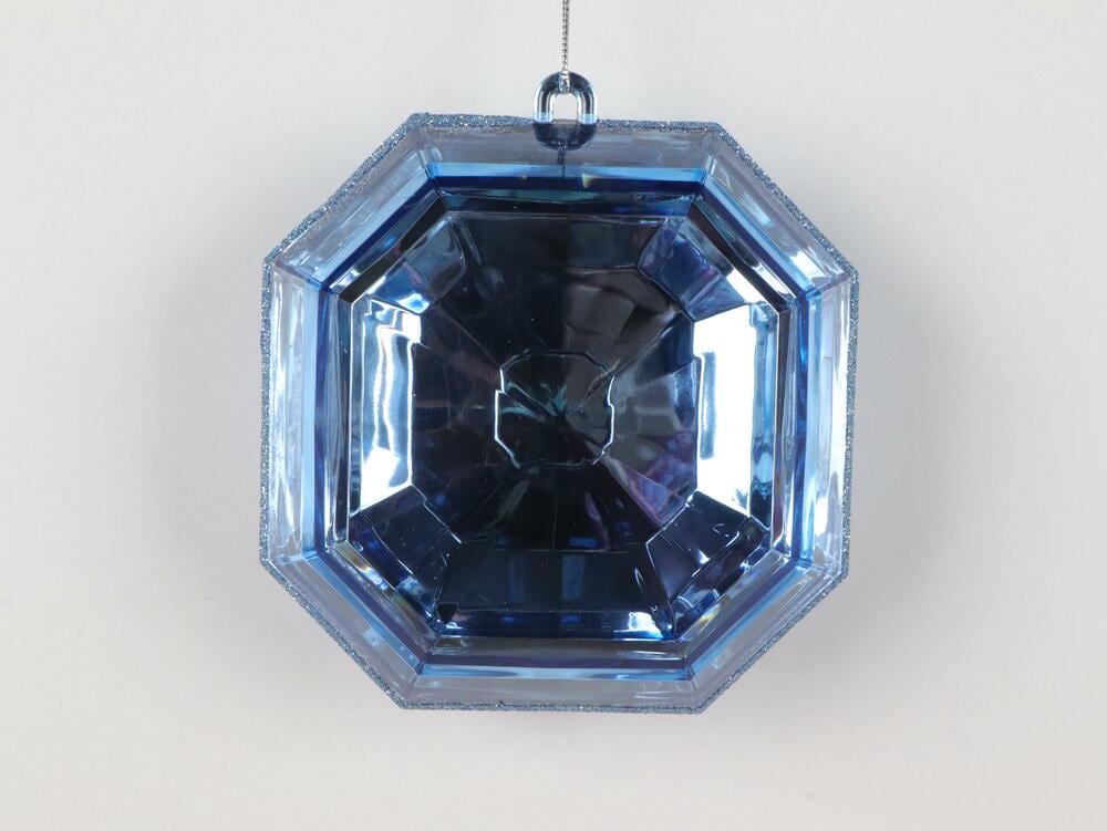 Baby Blue Square 6 inch Jewel Glitter Gem Ornament , Wreath Embellishment