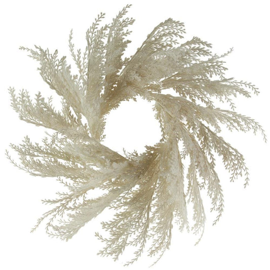 16" Ivory Pampas Grass Plume Wreath Base, Wreath Form, Craft Supplies, DIY Crafts, Wreath Making