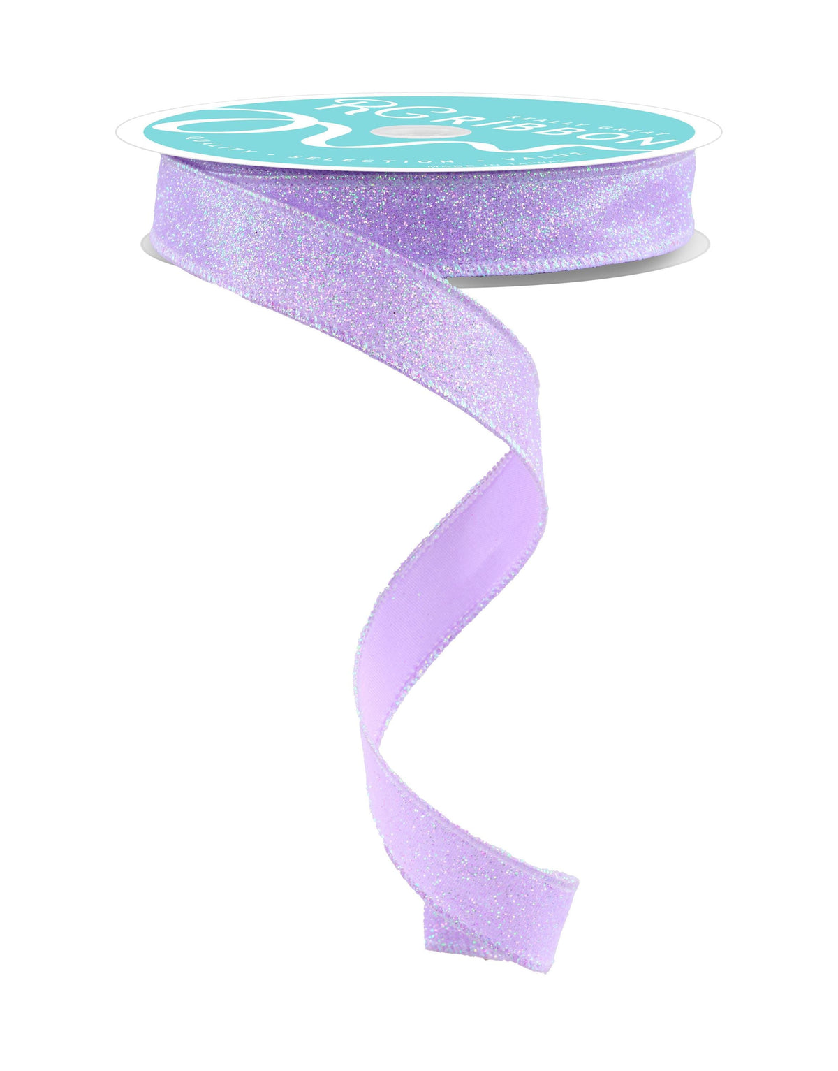 Iridescent Glitter on Satin Lavender Wired Ribbon 5/8" x 10 Yards, Wreath Ribbon, Craft Supplies, Spring Summer Ribbon