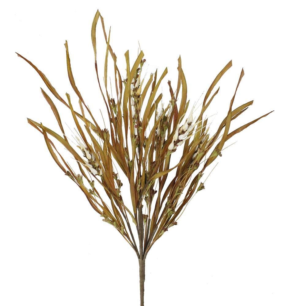23 " Cream Paper Wheat Leaf Grass Bush, Wreath Embellishment, Wreath Supplies, Home Decor, Greenery, DIY Craft Supply