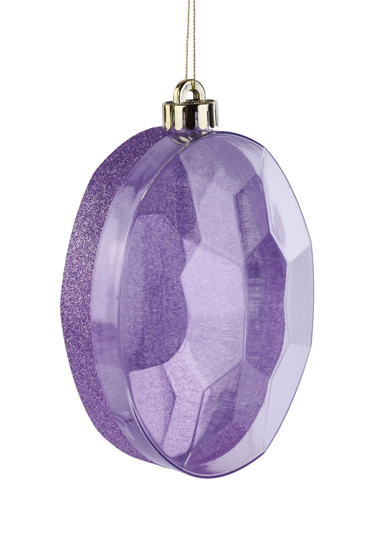 6.5" L x 4.25" W Lavender Glitter Oval Jewel Gem Ornament, Wreath Ornament, Wreath Embellishment, Wreath Supply