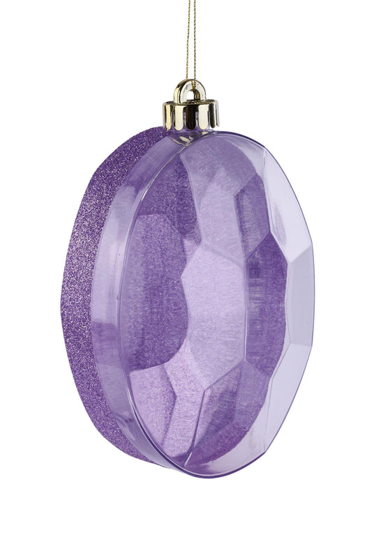 6.5" L x 4.25" W Lavender Glitter Oval Jewel Gem Ornament, Wreath Ornament, Wreath Embellishment, Wreath Supply