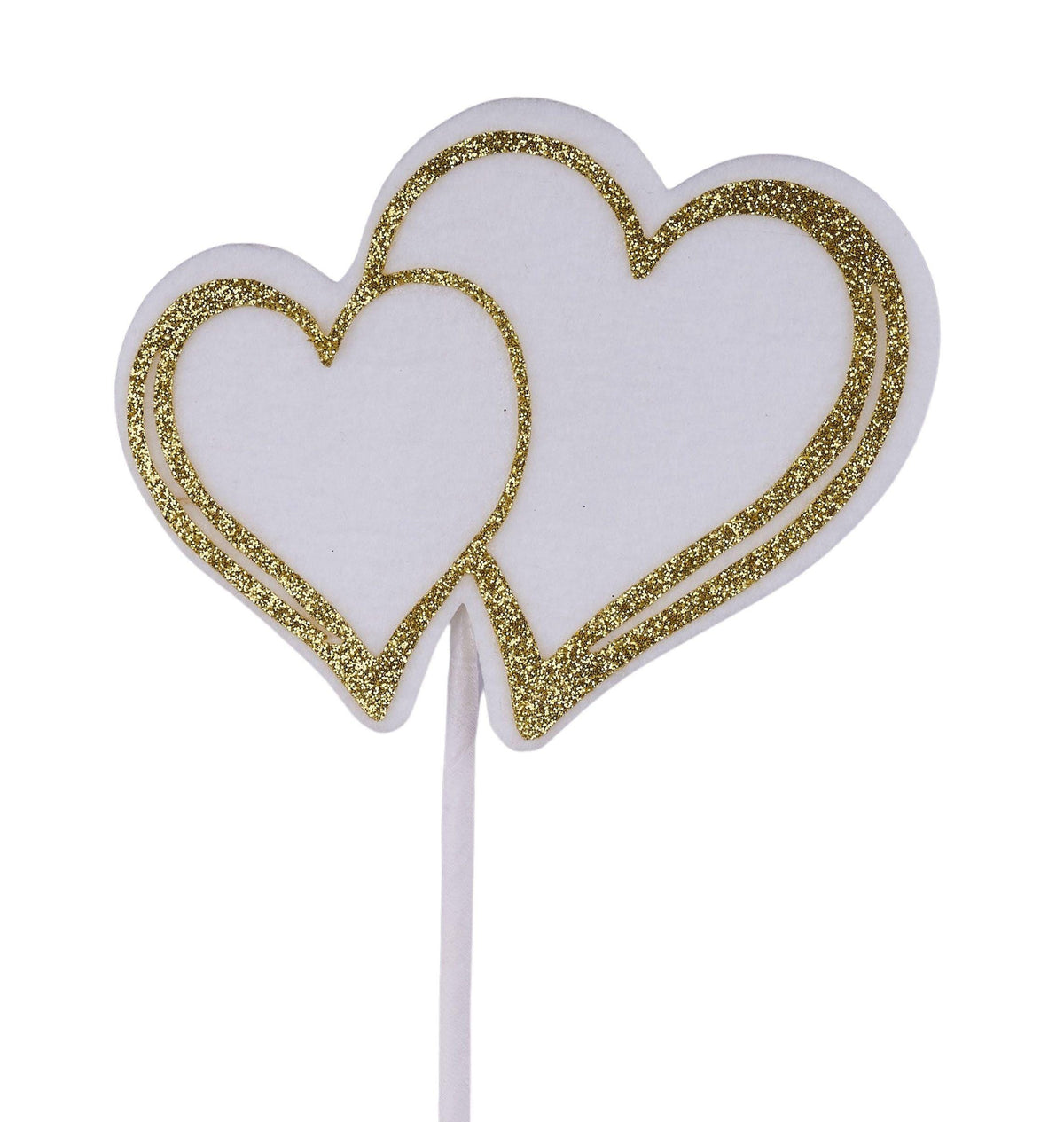 16"L Glitter/Felt Double Heart Pick| Valentine Wreath Pick |  Holiday Embellishment | DIY Wreath Supply