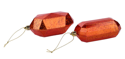 Set of 2 Assorted - 5.25"L  Copper Antique Look Jewel Gem Ornament, Wreath Gem, Wreath Embellishment, Wreath Supply