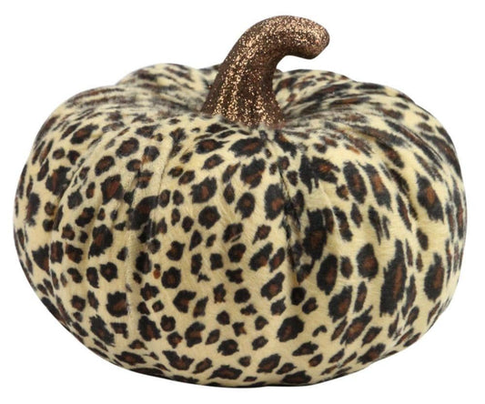 7" Dia x 5.5" High Leopard Print Pumpkin Wreath Attachment, Halloween Wreath Accent,  DIY Wreath Supplies