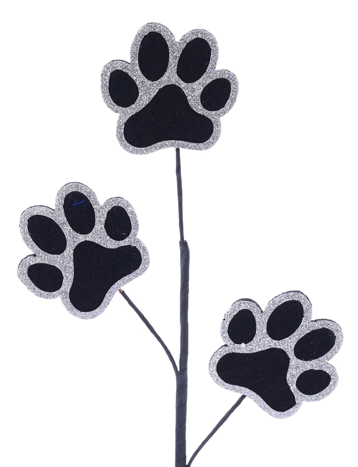 13.5"L Glitter/Felt Pawprint Spray| Pet Wreath Pick |  Pet Embellishment | DIY Wreath Supply