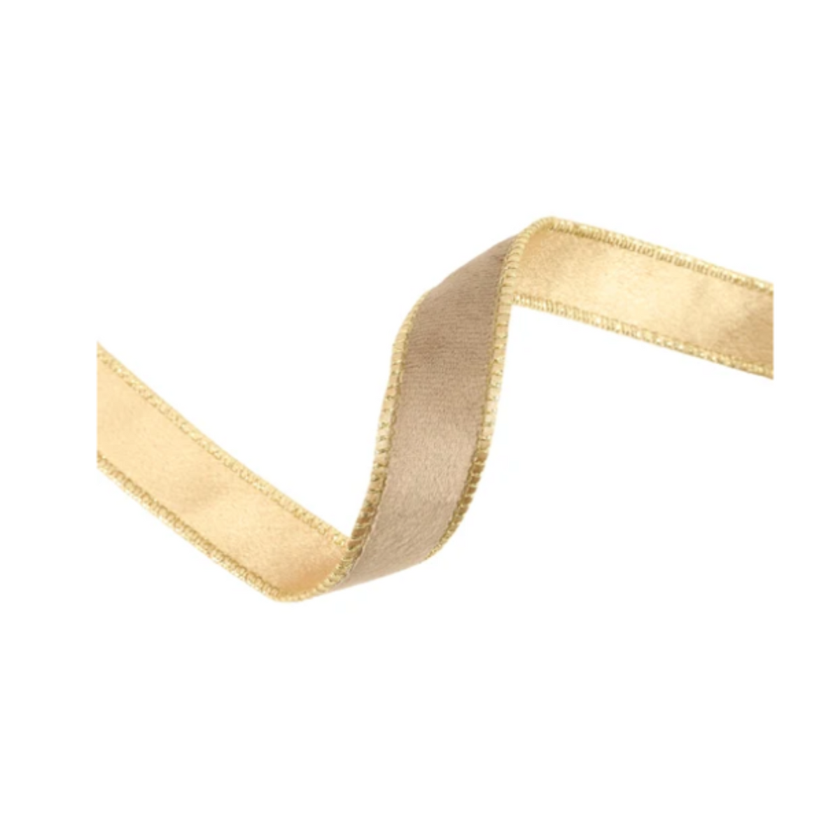 Reversible Latte Gold Wired Ribbon – 1" x 10 Yards,  Wreath Ribbon