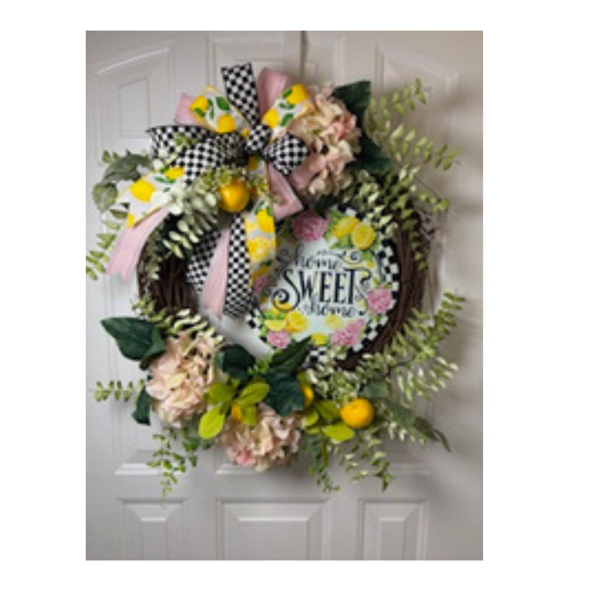 DIY Lemon Hydrangea Grapevine Wreath Kit, Summer Edition by The Ritzy Cactus, Seasonal Wreath Kit.