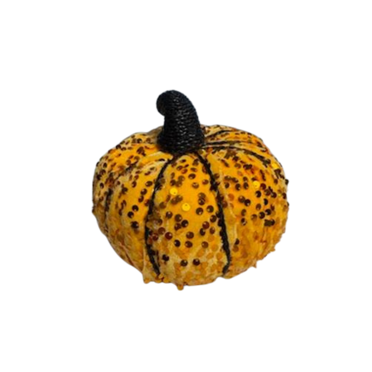 Sequin Orange Pumpkin 7.5" Diameter x 6" high Wreath Attachment, Wreath Supplies, Home Decor, DIY Craft Supply