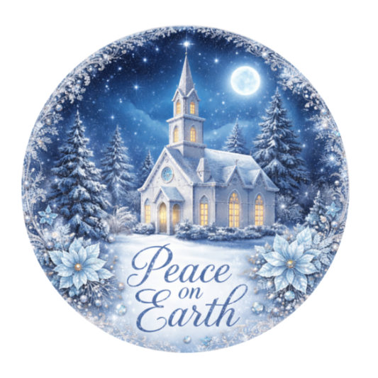 Peace On Earth 10 inch Wreath Sign, Home Decor, The Ritzy Cactus