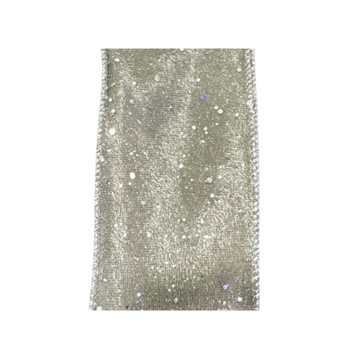 Silver Velvet Wired Ribbon – 2.5" x 10 Yards, Wreath Ribbon