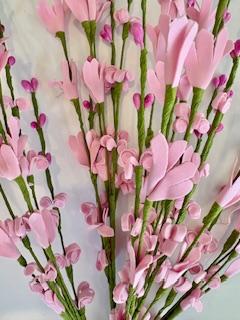20" Pink Foam Blossom Spray, Wreath Embellishment, Wreath Supplies, Home Decor, Greenery, DIY Craft Supply