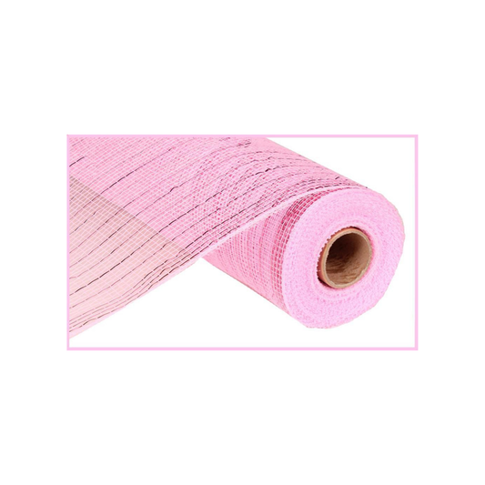 Pink with Pink Foil Deco Mesh -10 inches x 10yards, Poly Deco Mesh, Craft Supplies, DIY Crafts, Wreath Making