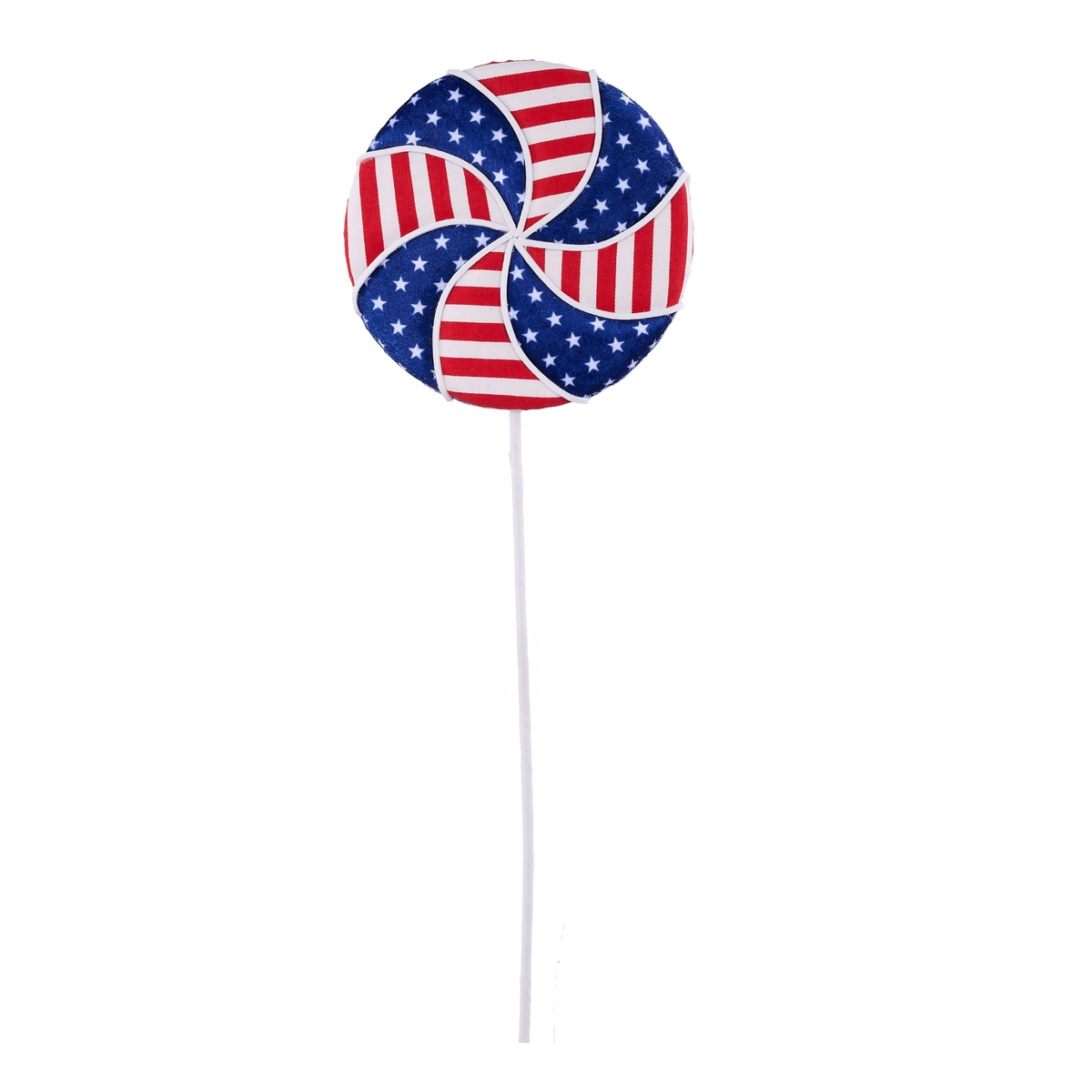19.75" Stars Stripes Pinwheel Lollipop Pic| Holiday Patriotic Spray | DIY Decor Wreath Embellishment | Wreath Supplies