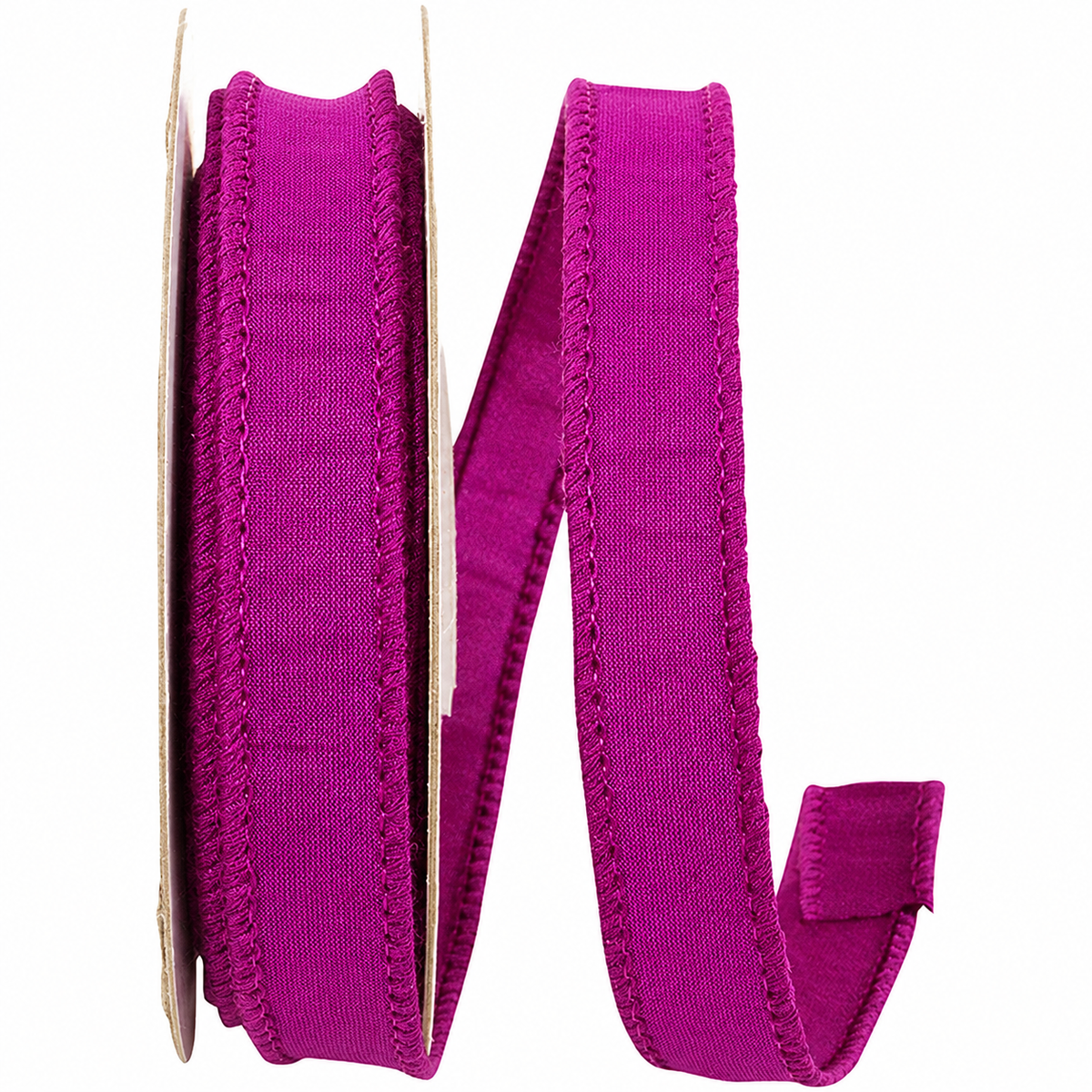 Dupioni Supreme Plum Wired Ribbon – 7/8" x 10 Yards, Wreath Ribbon
